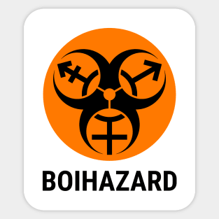 "BOI HAZARD" - Label Style - Safety Orange Sticker